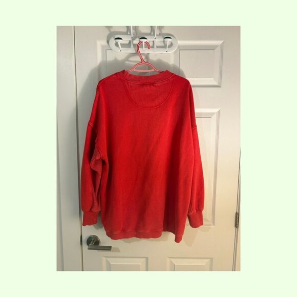 Aerie "Getaway" Crewneck Sweatshirt, Bright Red, Size L - Picture 3 of 4